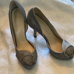 Caparros Silver Textured Heels